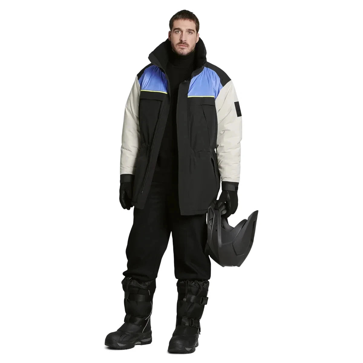 Ski-Doo x Kanuk Acer Insulated Jacket — Men’s (White/Black/Blue) • Premium Winter Performance
